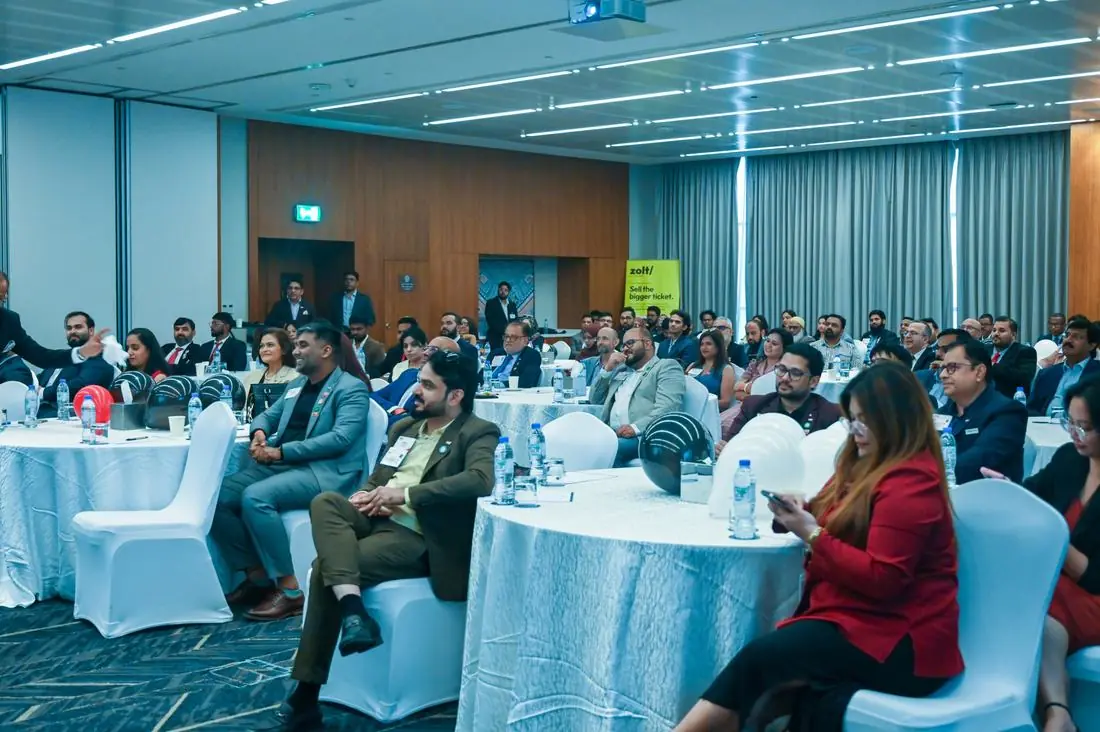 The launch event room, full of business owners